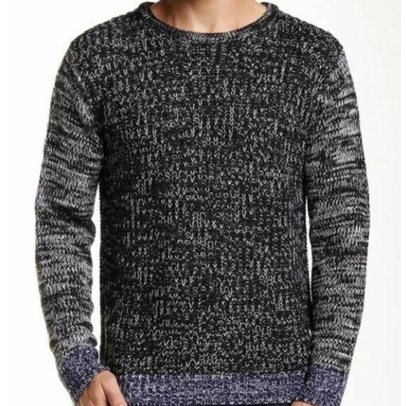 Native Youth Mens XLarge XL Red Contrast Sleeve Pullover Sweater Crew Neck Marl - Picture 10 of 10